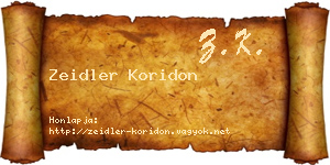 Zeidler Koridon névjegykártya